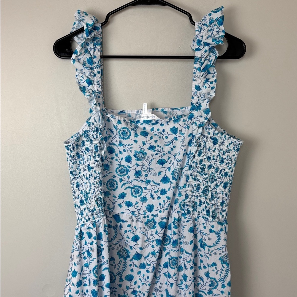 Blue Floral Ruffle-Strap Sundress - Picture 7 of 7